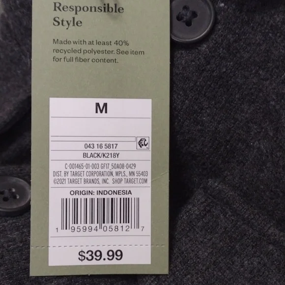 NWT Stretch Canvas Chore Shirt Jacket (Goodfellow & Co) - M/L [140] - Picture 3 of 3